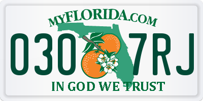 FL license plate 0307RJ
