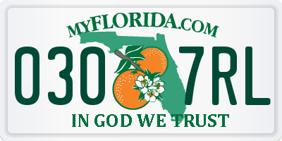 FL license plate 0307RL