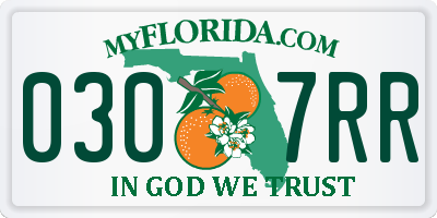 FL license plate 0307RR