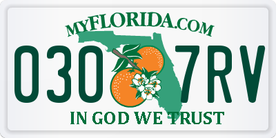 FL license plate 0307RV