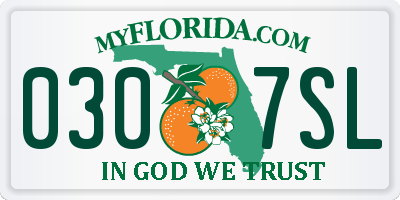 FL license plate 0307SL