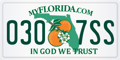 FL license plate 0307SS