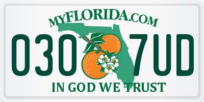 FL license plate 0307UD