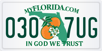 FL license plate 0307UG