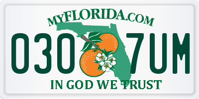 FL license plate 0307UM