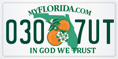 FL license plate 0307UT