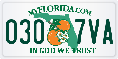 FL license plate 0307VA
