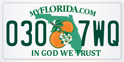 FL license plate 0307WQ