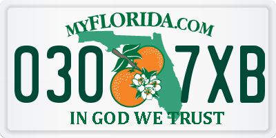 FL license plate 0307XB