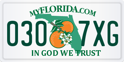 FL license plate 0307XG