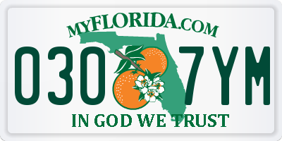 FL license plate 0307YM