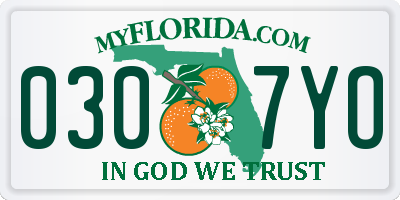 FL license plate 0307YO