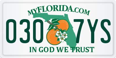 FL license plate 0307YS