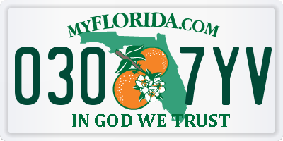 FL license plate 0307YV