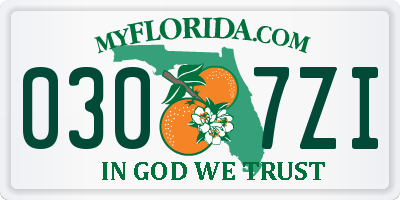 FL license plate 0307ZI