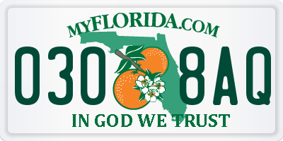 FL license plate 0308AQ