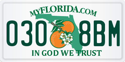 FL license plate 0308BM