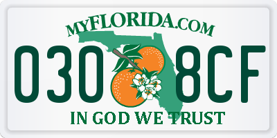 FL license plate 0308CF