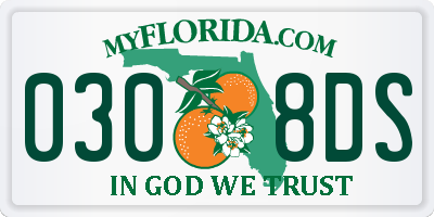 FL license plate 0308DS