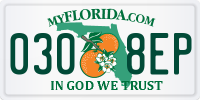 FL license plate 0308EP