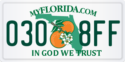 FL license plate 0308FF