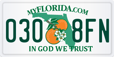 FL license plate 0308FN