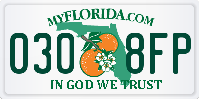 FL license plate 0308FP
