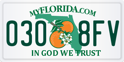 FL license plate 0308FV