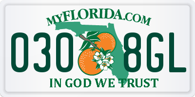 FL license plate 0308GL