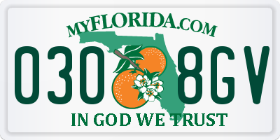 FL license plate 0308GV