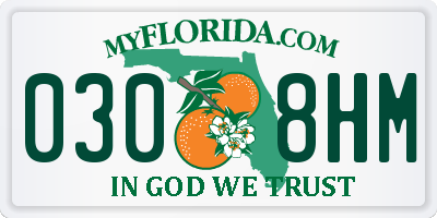 FL license plate 0308HM