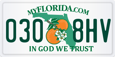 FL license plate 0308HV