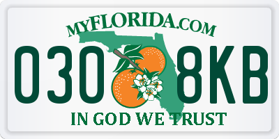 FL license plate 0308KB