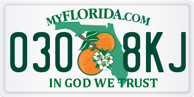 FL license plate 0308KJ