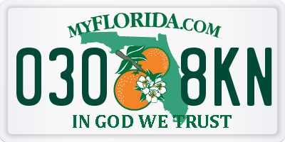 FL license plate 0308KN
