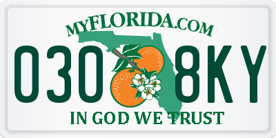 FL license plate 0308KY