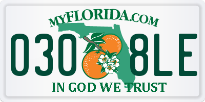 FL license plate 0308LE