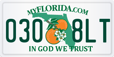 FL license plate 0308LT