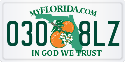 FL license plate 0308LZ