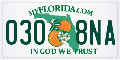 FL license plate 0308NA