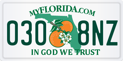 FL license plate 0308NZ