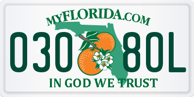 FL license plate 0308OL