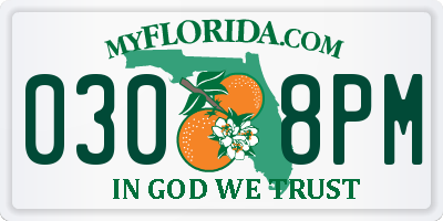 FL license plate 0308PM