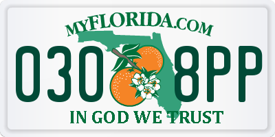 FL license plate 0308PP
