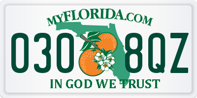 FL license plate 0308QZ