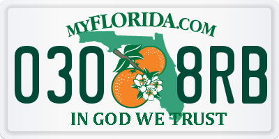 FL license plate 0308RB