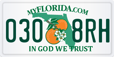 FL license plate 0308RH