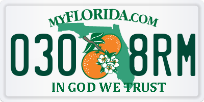 FL license plate 0308RM