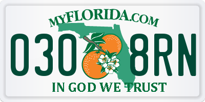 FL license plate 0308RN