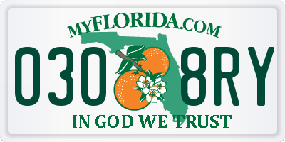 FL license plate 0308RY